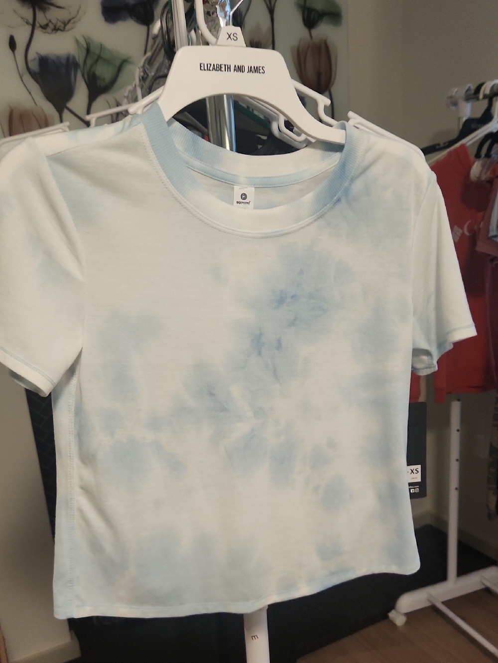 Light Blue Tie-Dye Cropped T-shirt